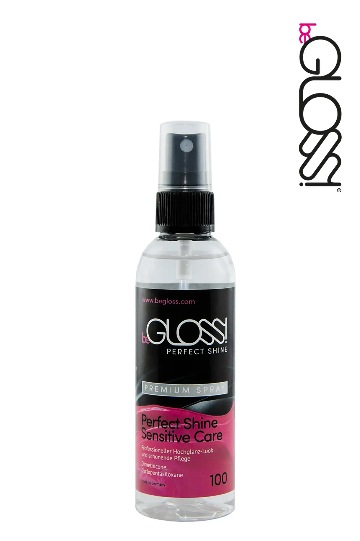 Latex dressing aid spray from beGloss Latex gloss polish spray in the 100 ml size for hand luggage from beGloss
