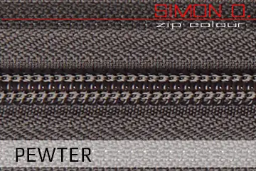 Pearlsheen Pewter Zippverschluss für Latex Kleidung Pearlsheen Pewter Zippverschluss für Latex Kleidung