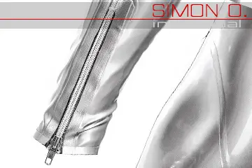 Vêtements en latex bras fermeture éclair Vêtements en latex bras fermeture éclair