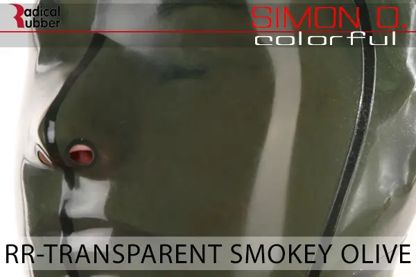 Latex transparent Smokey Olive Farbmuster Transparent Smokey Olive Latex für Latex Kleidung.