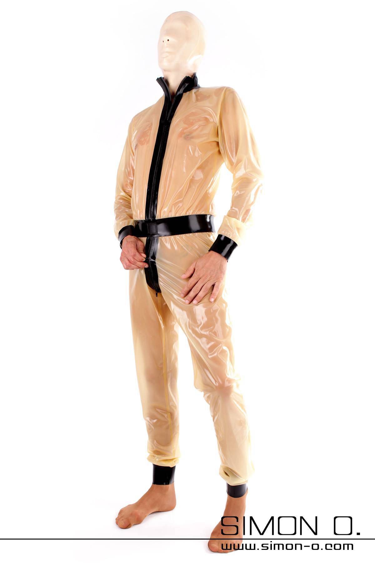 Transparent Latexanzug for men wide cut Transparent Latexanzug for men wide cut combined with black