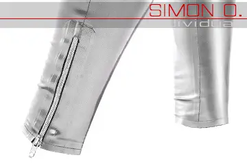 Vêtements en latex jambe fermeture zippée Vêtements en latex jambe fermeture zippée