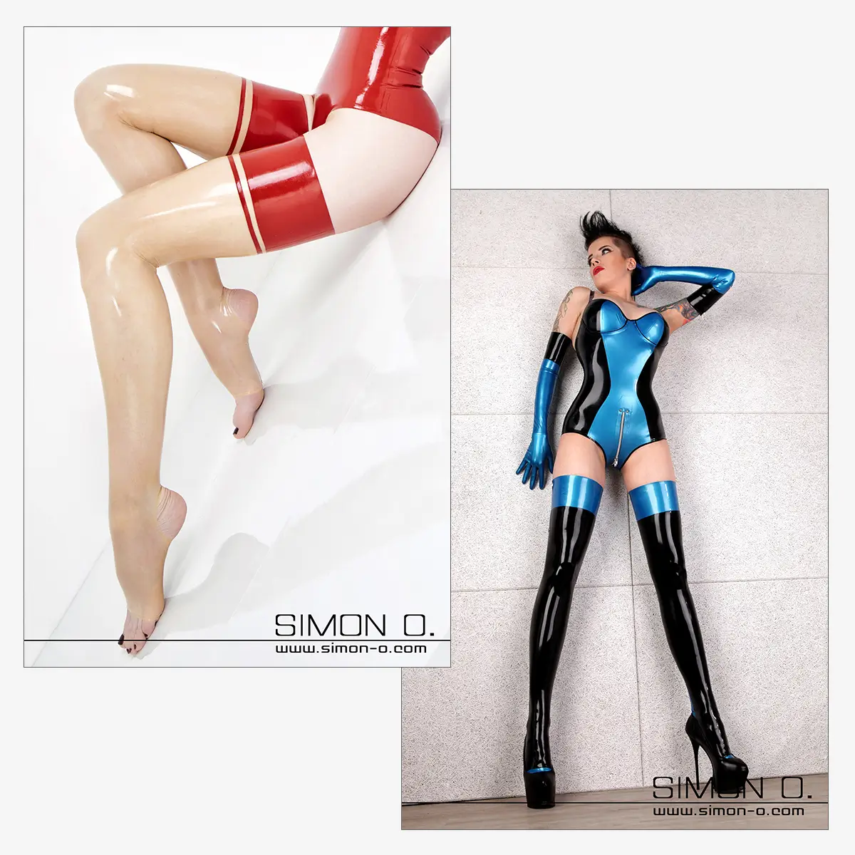 Latex stockings hold-up Latex stockings hold-up