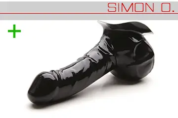 Étui pénien en latex avec scrotum en noir Étui pénien en latex avec scrotum en noir