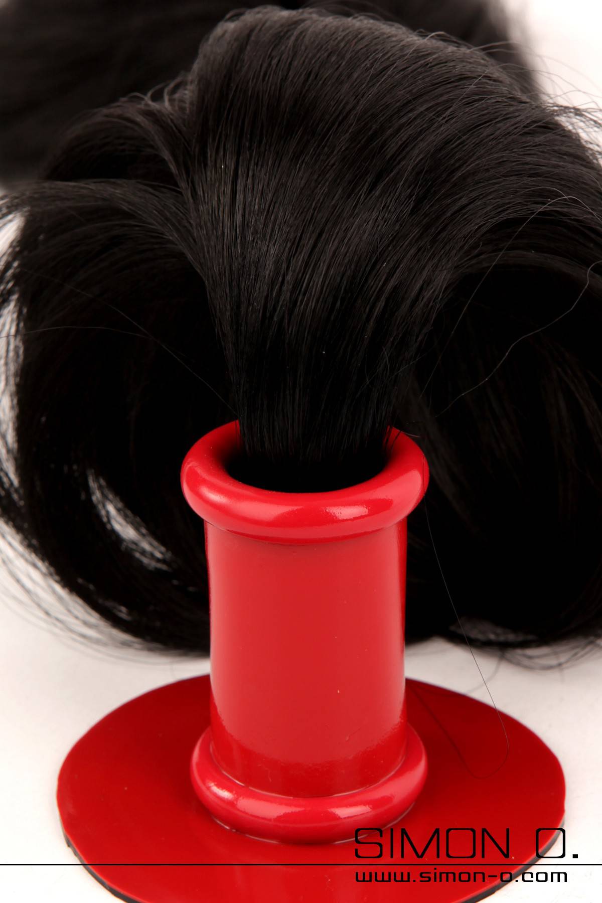 Red tube for latex masks holder for hairpieces. Red tube for latex masks holder for hairpieces.
