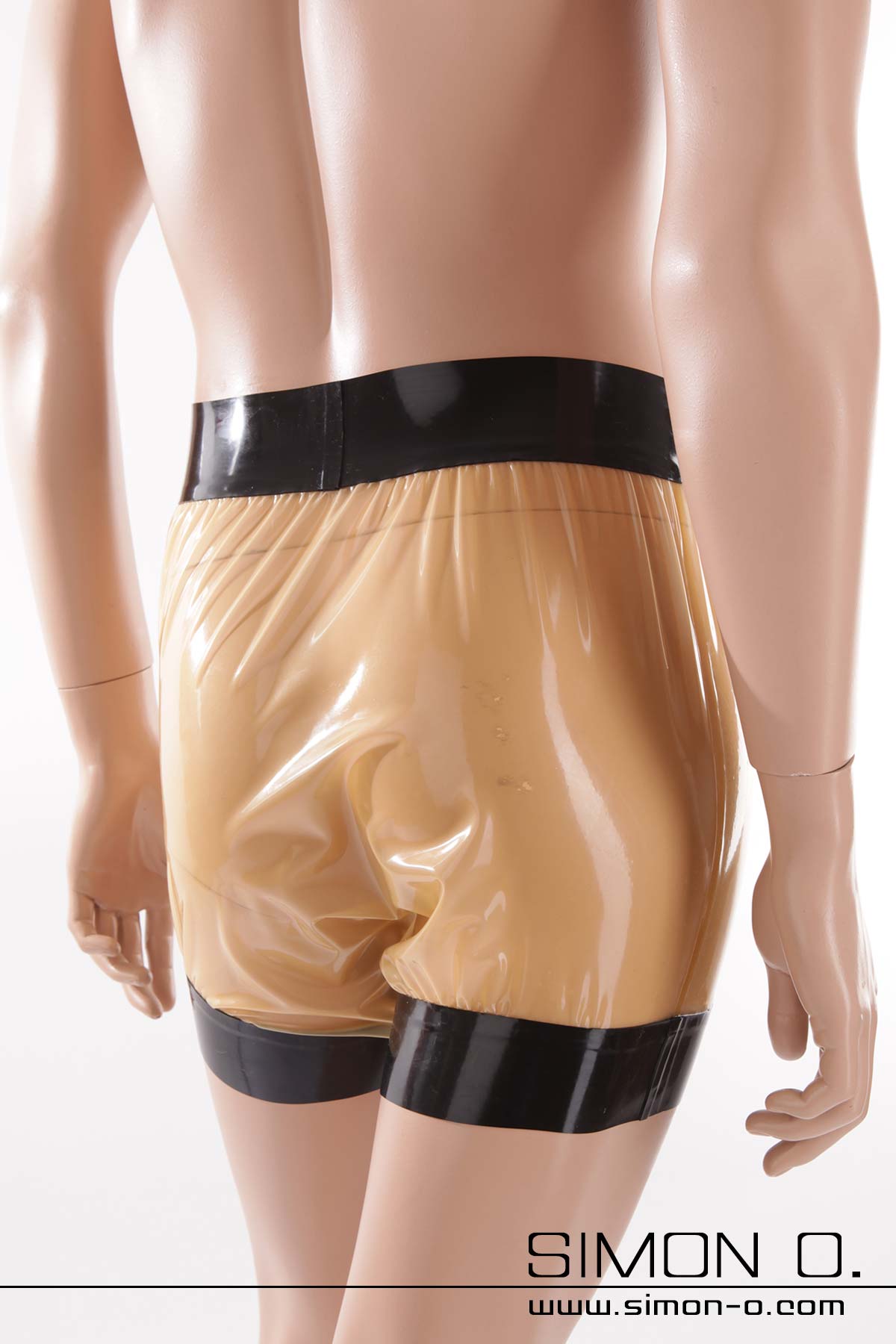 Latex Windelhose transparent Latex Windelhose für Natursektspiele in Transparent mit Schwarz