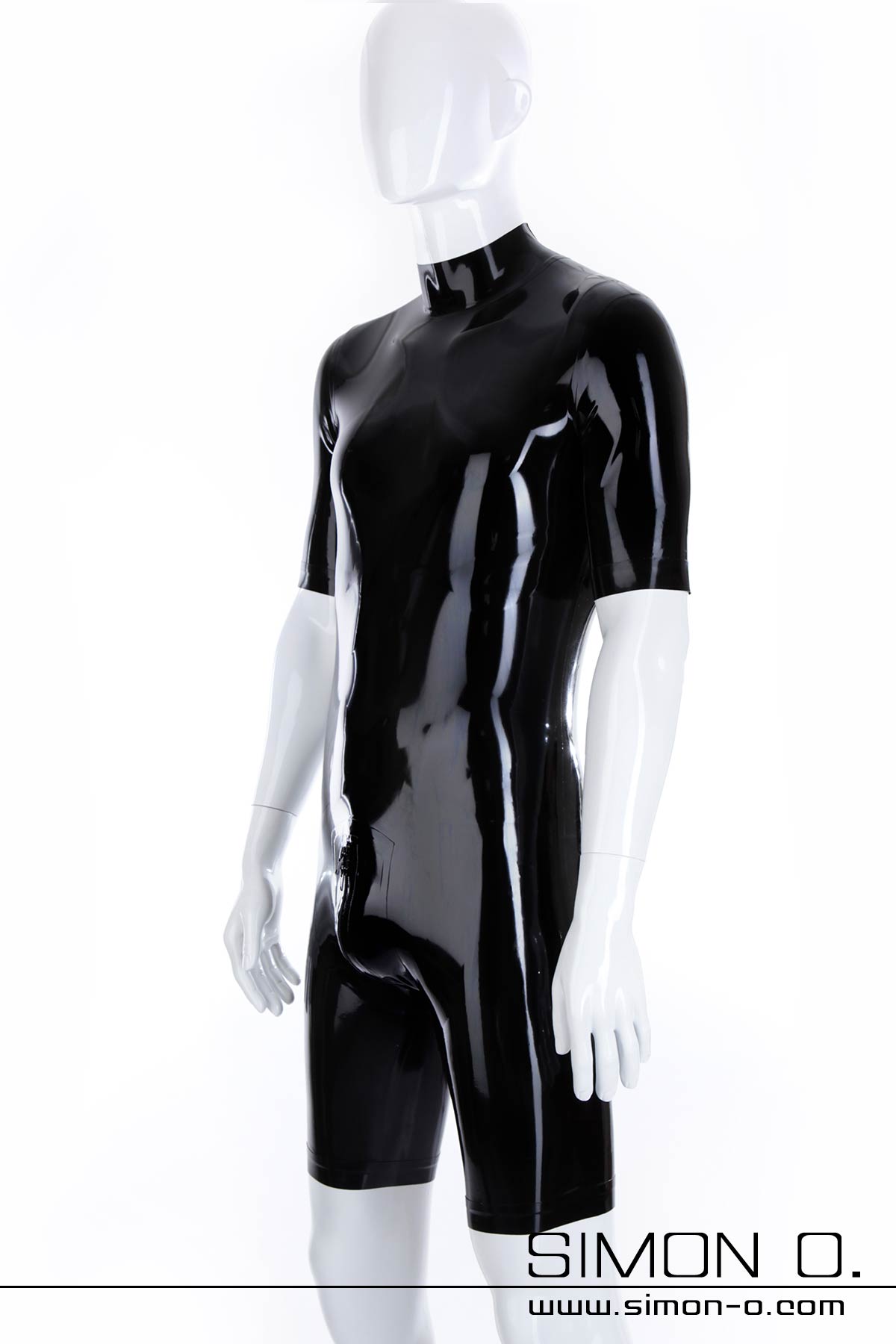 Latex Bodysuit Schwarz Latex Bodysuit in Schwarz mit Zipp im Schritt und kurzen Armen und Beinen