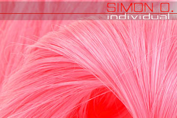 Détail de cheveux artificiels roses Détail de cheveux artificiels roses