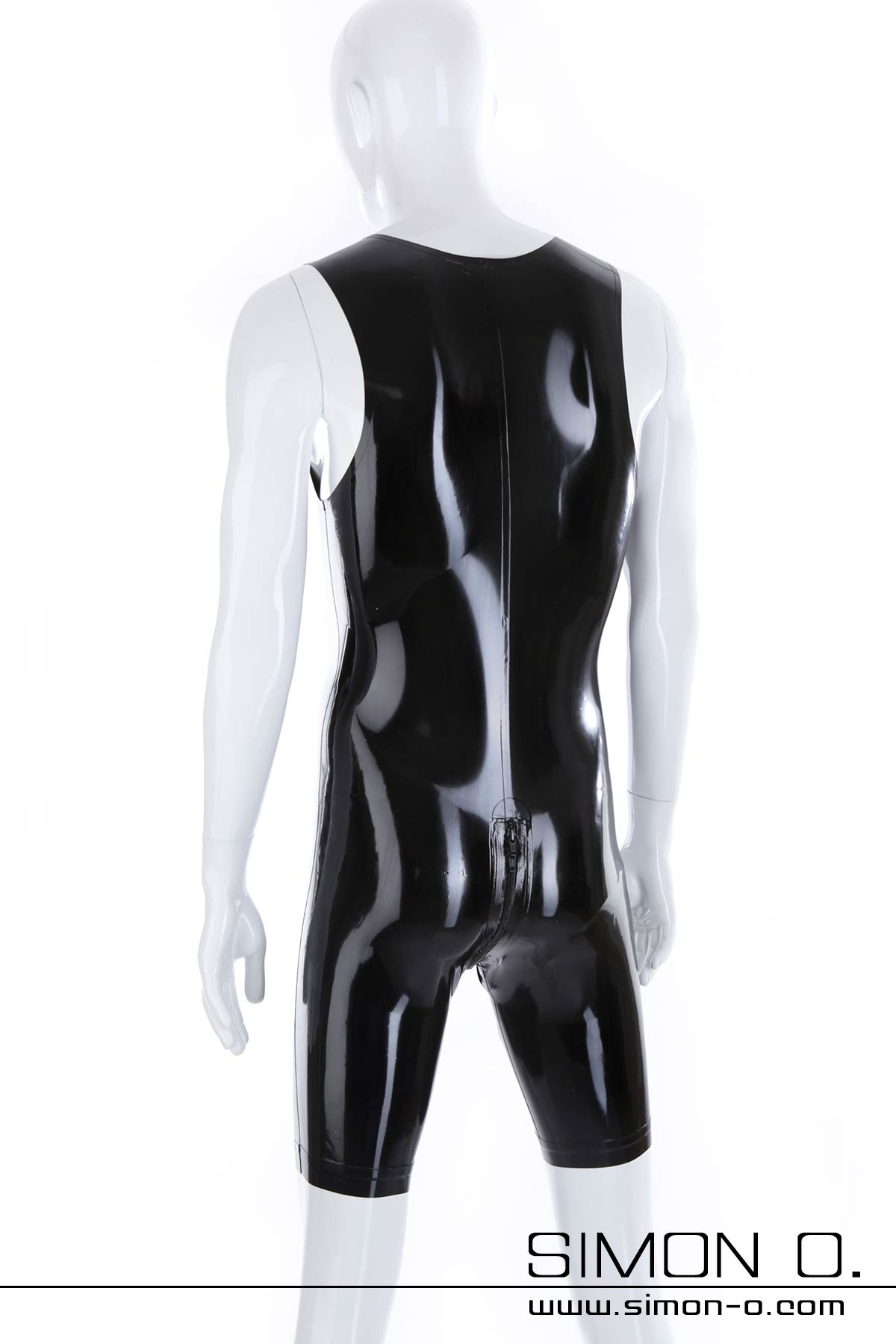 Latex Surf Suit Latex Surf Suit in Schwarz mit Zipp im Schritt und Kontrastfarbe an Armen und Beinen