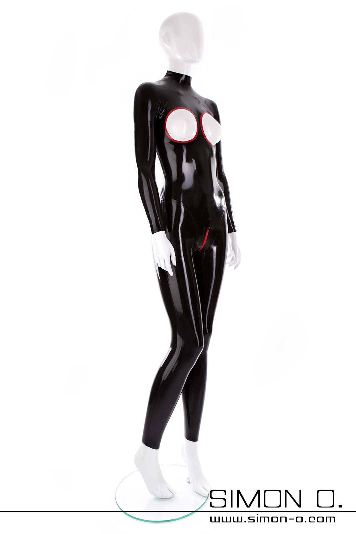 Latex Catsuit mit Fäustlingen Latex Bondage Herren Catsuit mit angearbeitete Maske Socken und Fäustlingen mit D Ringen