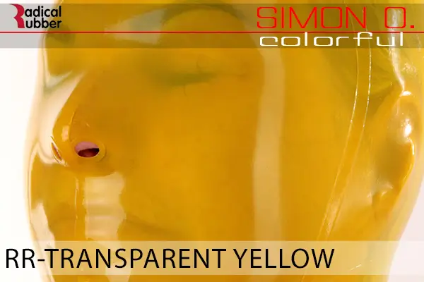 Latex transparent Smokey Yellow Farbmuster Transparent Yellow Latex für Latex Kleidung.