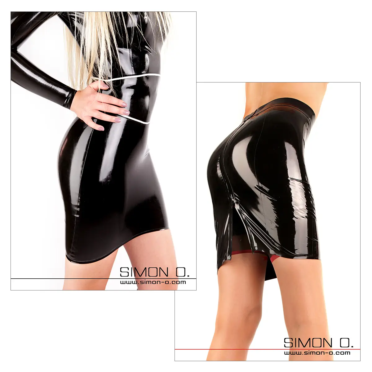 Latex mini skirt with zip at the back Latex mini skirt with zip at the back