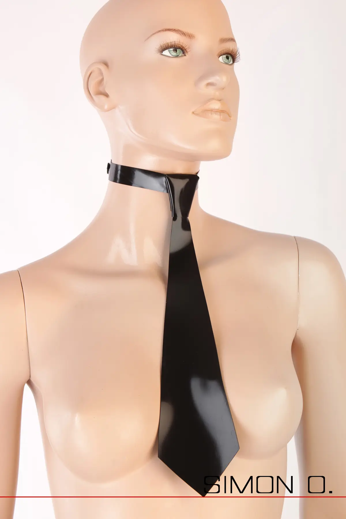 Latex Krawatte in schwarz