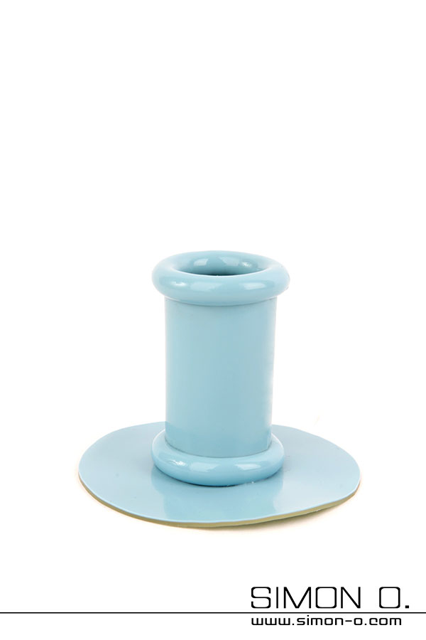 Tube for ponytail A light blue holder for hairpieces