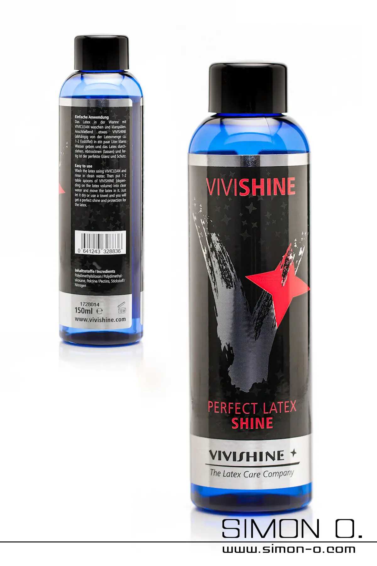 Latex gloss polish from Vivishine Latex gloss polish from Vivishine in a blue bottle