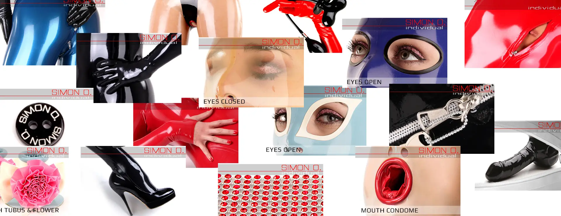 Options latex Personnalisé Un collage avec différentes options de collage au latex