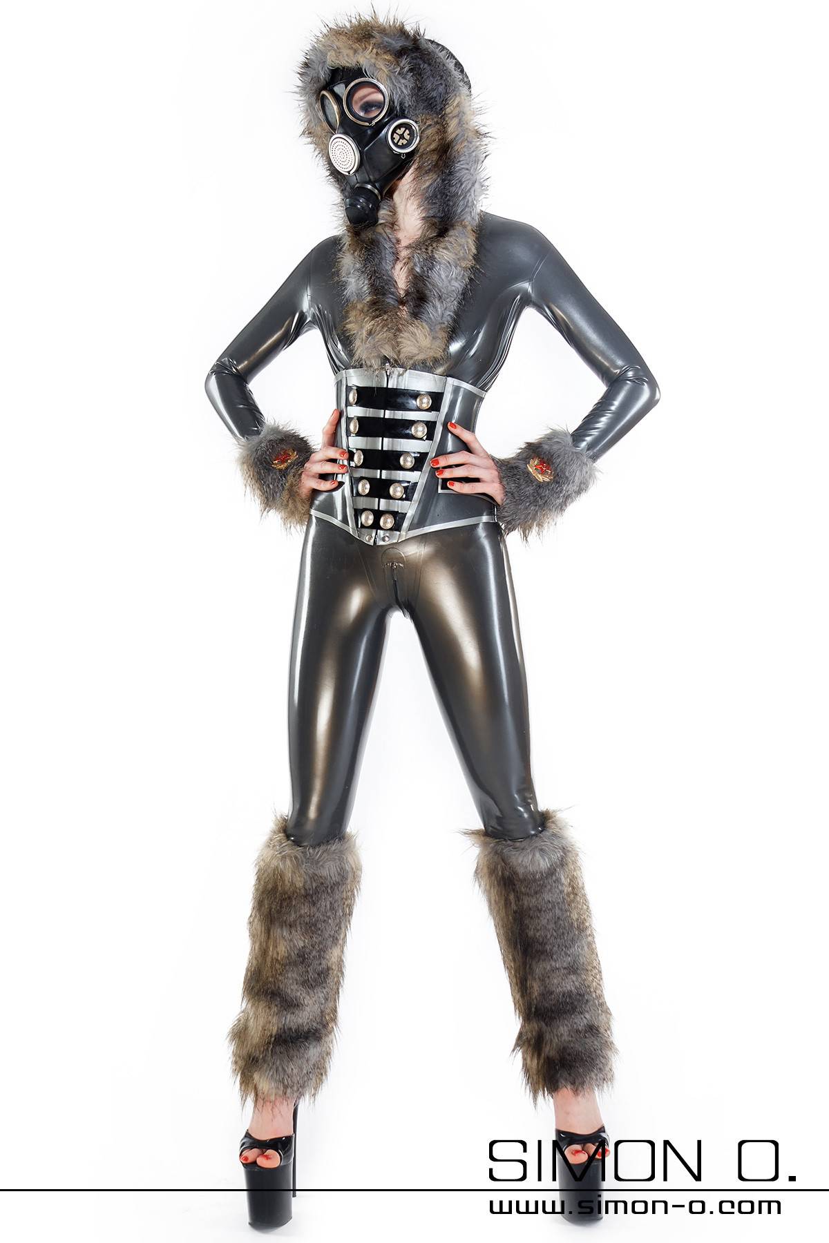 Latex bodice in military uniform style Latex bodice in military uniform style