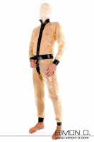 Preview: Transparent latex suit for men wide cut combined with black