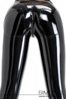 Preview: Detailfoto Black Latex Push Up Pants with Zipp in the crotch