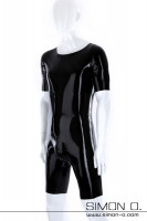 Preview: Black shiny latex body with round neckline and zip in the crotch