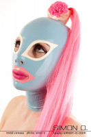 Preview: Latex mask with cat's eyes prepaired for 2 hairpieces Through the mouth and eye shape, the latex mask looks exceptionally erotic and sensual. Therefore, …