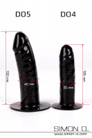 Preview: Black latex dildos with foam core for Strap on Knickers