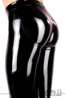 Preview: Perfectly shaped bottom in shiny men's latex leggings. Skin tight fit with zipper in the anal area.