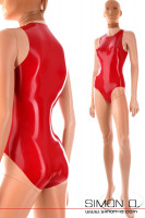 Preview: Red latex body with round neckline