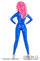 Preview: Latex catsuit with zipper in the crotch and socks seen from behind