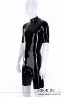 Vorschau: Latex Bodysuit in Schwarz mit Zipp im Schritt und kurzen Armen und Beinen