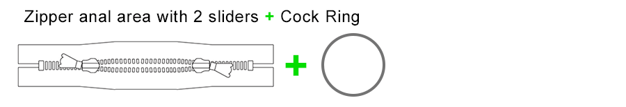 anal zip with sliders and cock ring