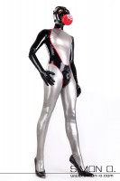 Preview: Latex suit in silver with socks gloves and mask