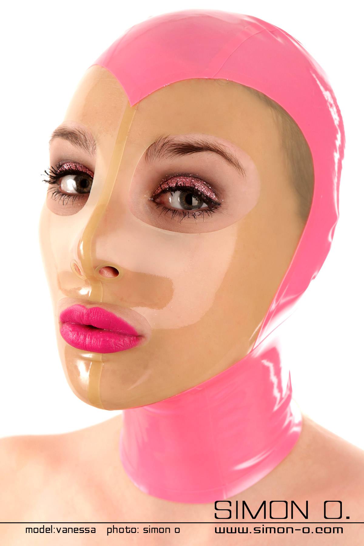 Latex mask with transparent face A glossy transparent panel made from thin latex perfectly displays the face, the eyes and mouth are clean and precisely cut …