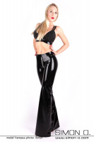 Preview: Black latex pants in high-gloss wet look optic with zipper in the crotch