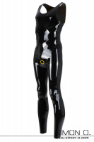 Preview: Black shiny latex suit for men with cock ring